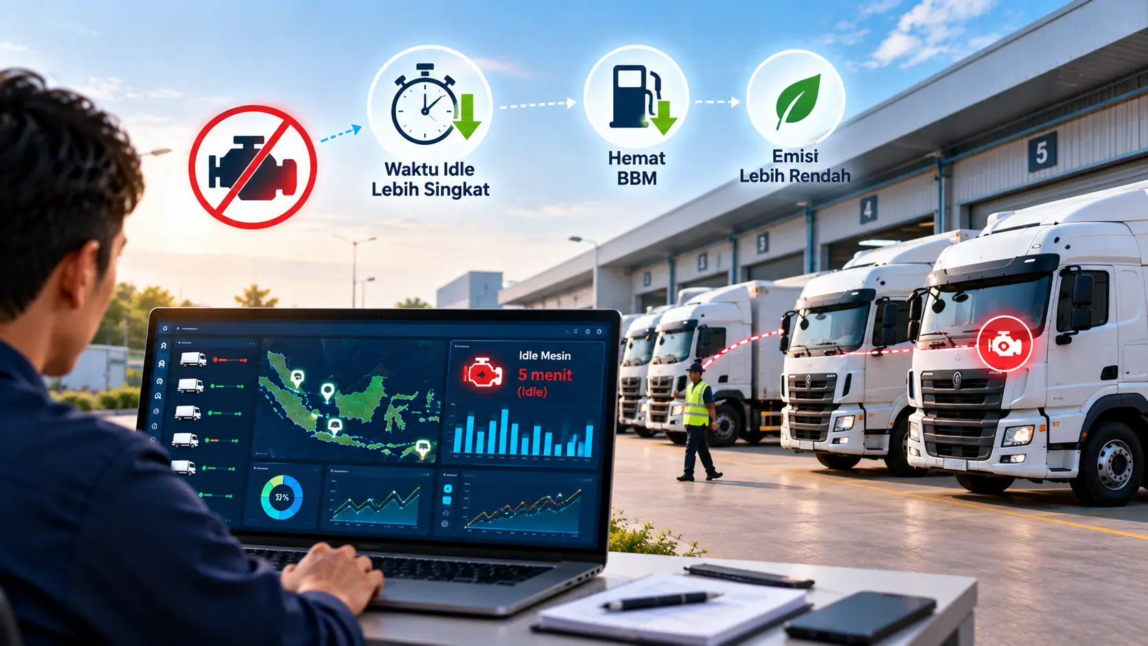 Cara Mengurangi Idle Time Mesin pada Kendaraan Operasional